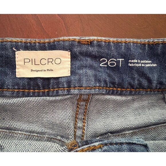 Anthropologie Pilcro The Wanderer Casual Utility Patchwork Jeans Size 26 Tall - Picture 6 of 13